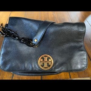 Tory Burch black leather bag with Gold accent